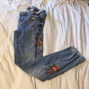 Embroidered Zara Jeans